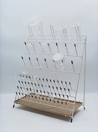 Égouttoir à Verrerie De Laboratoire - Support Séchage Tubes à Essai, Béchers - Dimensions 30x30x11,5cm, Métal
